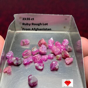 23.55ct Afghan Ruby Rough Lot – Natural Untreated Stones | 10.28 x 6.01 x 5.14 mm