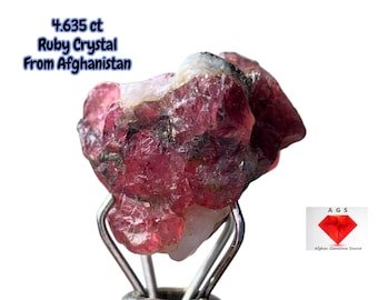 Afghan Ruby Crystal – 4.635ct Natural Crimson Gemstone