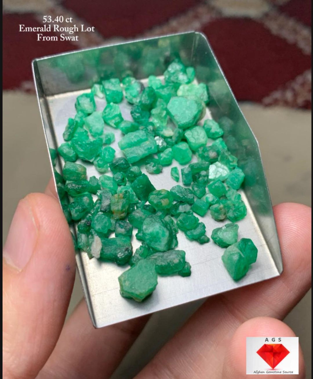 53.40 Ct Swat Emerald Rough Lot – Compact Crystal With Strong Potential ...