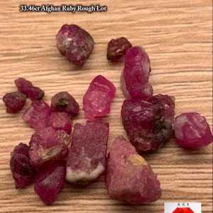 33.46ct Afghan Ruby Rough Lot – Red Crystals with Natural Beauty & Form