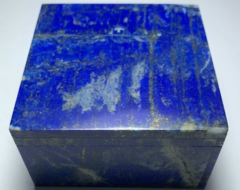 Lapis Lazuli Hand Made rectangl Jewelry Box With Marble Decorative 147x96x45mm