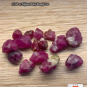 37.60 ct Afghan Ruby Rough Lot – Red Crystals with Natural Beauty & Form