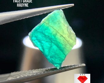 Ruwe Hauyne van 1,55 kt facetkwaliteit uit Badakhshan, Afghanistan