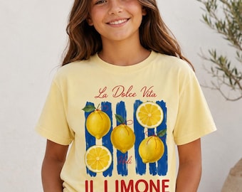 La Dolce Vita Lemon T-Shirt, Comfort Colors Italy Summer Tee, Lemon Graphic Tee, Sweatshirt, Hoodie