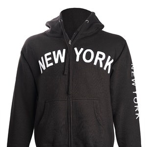 Mens New York Zipper hoodie Full Zip Heavyweight Fleece | Etsy