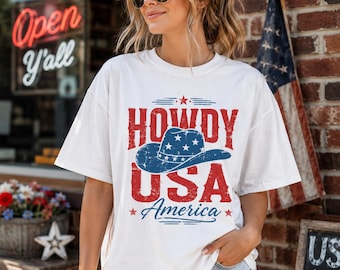 Howdy America Cowboy Hat T-Shirt, Sweatshirt, Hoodie