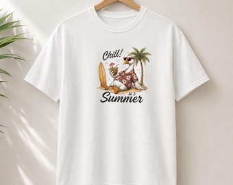 Goose Summer Shirt, Chill It’s Summer Tee, Funny Animal Beach Shirt, Comfort Colors Summer Vacation T-Shirt