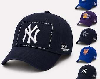 Custom New York Yankees Hat, Personalized 47 Brand Baseball Cap, Embroidered Side Name Patch