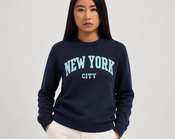 New York City Crewneck Sweatshirt, Unisex Streetwear Pullover Sweater
