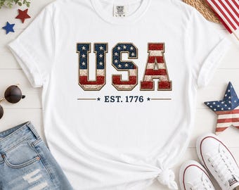 USA Flag T-shirt, 4th of July Shirt, American Flag Shirt, USA Flag Tee, Patriotic T-shirt, Independence Day Shirt, USA Shirt