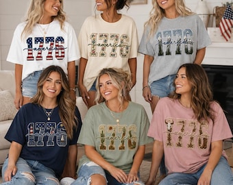 Comfort Colors USA Shirt, 4th of July tee, theme USA tee, summer patriotic shirt for women, America est 1776 shirt, red, white, blue shirt