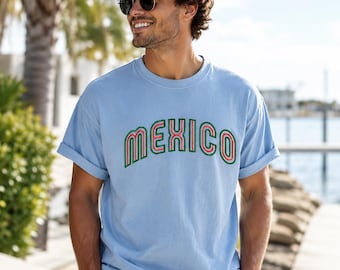 Mexico Soccer Shirt, Mexico Fan Tee, Comfort Colors Mexico Shirt, Mexican Pride Game Day T-Shirt, Vintage Soccer Gift, Unisex Tee