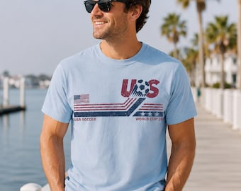 USA Soccer Shirt, 2026 Soccer Fan Tee, Vintage America Football Shirt, Comfort Colors Patriotic Game Day T-Shirt, Soccer Gift