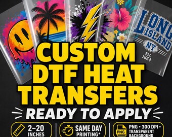 DTF Transfer, Full Color Custom DTF Print, High Quality, Ready to Press Transfers, Wholesale Dtf Print, Custom Heat Transfer, Direct To film