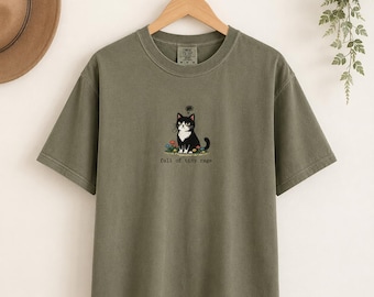 Tuxedo Cat Shirt, Full of Tiny Rage Tee, Cat Cottagecore T-Shirt, Cat Mom Gift, Comfort Colors 1717