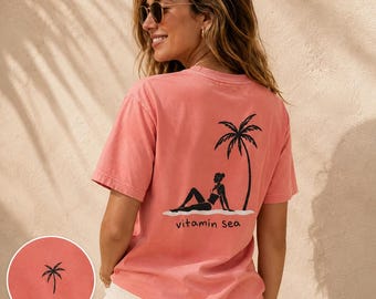 Vitamin Sea Shirt, Comfort Colors Beach T-Shirt, Palm Tree Summer Graphic Tee, Sweatshirt, Hoodie