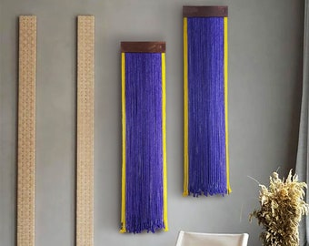 Sets of two purple Handmade Cotton Wall Art, Colorful Hangings Rope Wall Decor, Macrame Hanging Wall Decor