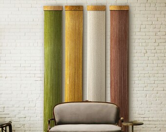 Set of Four Handmade Fiber Art Acoustic Wall Panels