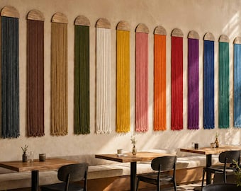 Handmade Rope Wall Hanging 11.8x78.7in (30x200cm) | 13 Colors | Boho Modern Fiber Art Wall Decor