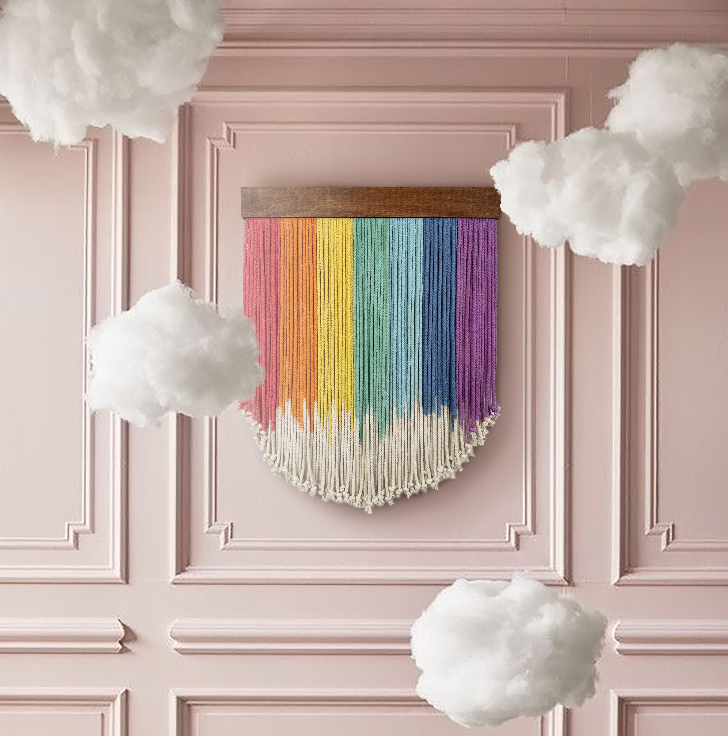 Rainbow Wall Decor with Hooks - Wooden Wall Hanger for Nursery - Coat –  WittleWoodStore