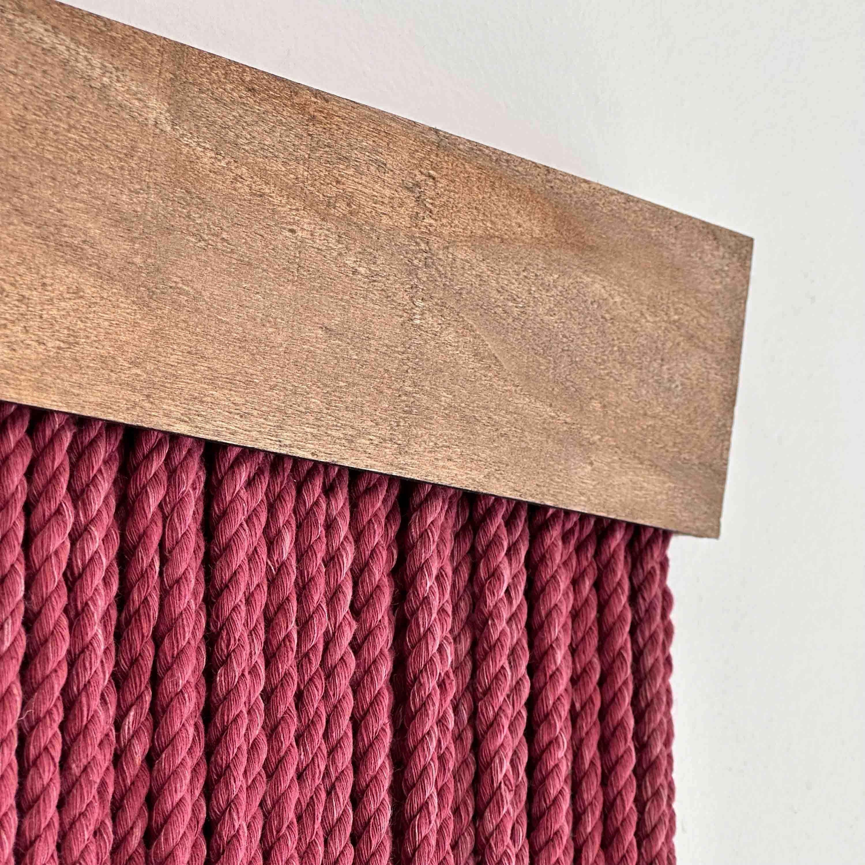 Wine-red Cotton Rope Wall Panels: Acoustic Fiber Art Decor - Etsy
