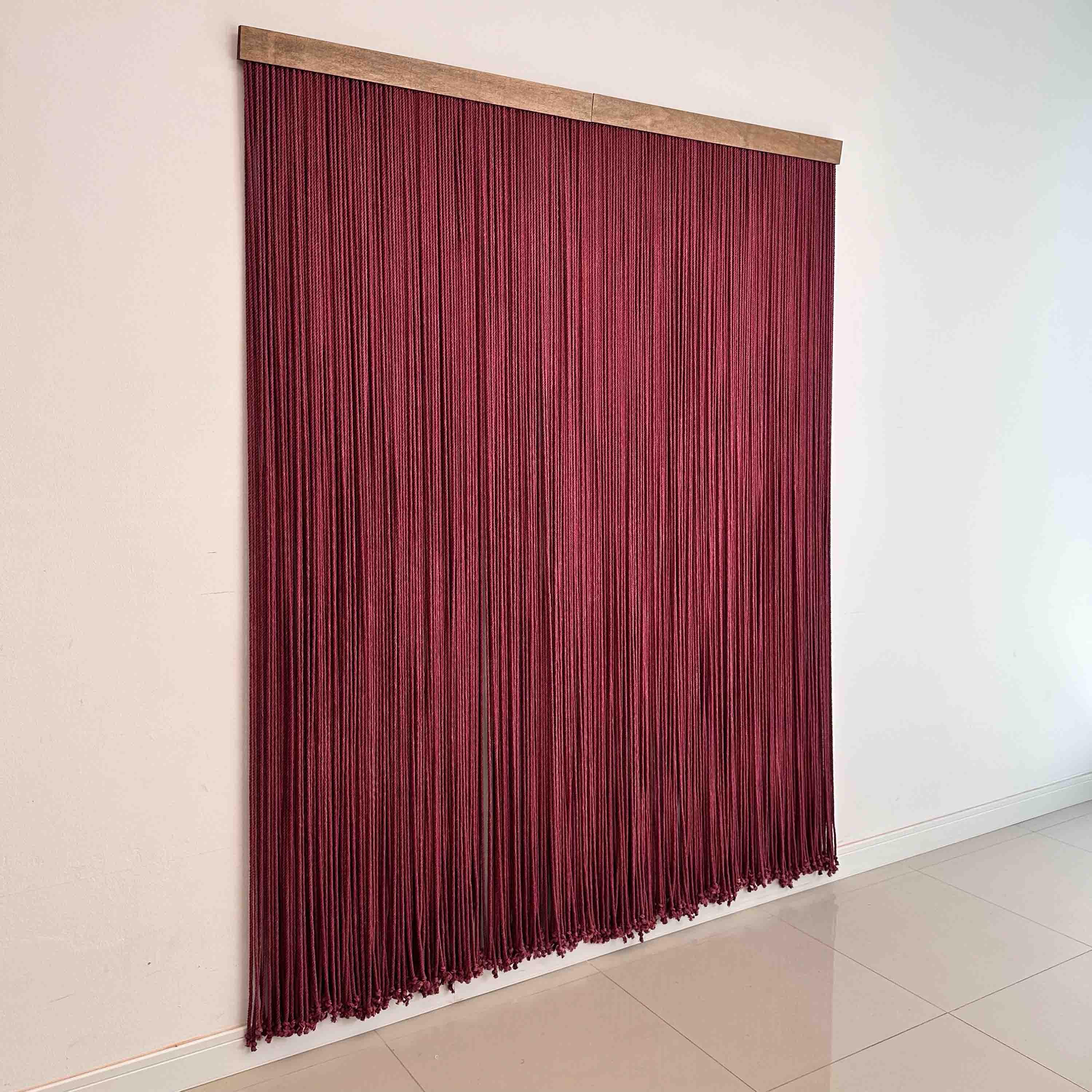 Acoustical Ropes Wine-red Cotton Rope Wall Panels: Acoustic Fiber Art Decor - Etsy