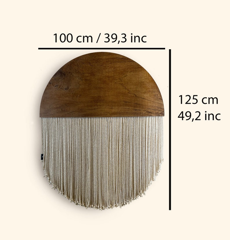 Scandinavian BIG, wall pro, Boho Wall Decor, Macrame, Large Wooden, Wall Hanging, Wall Art, Bohem, Rope Art, round design, Mid Century, db image 3