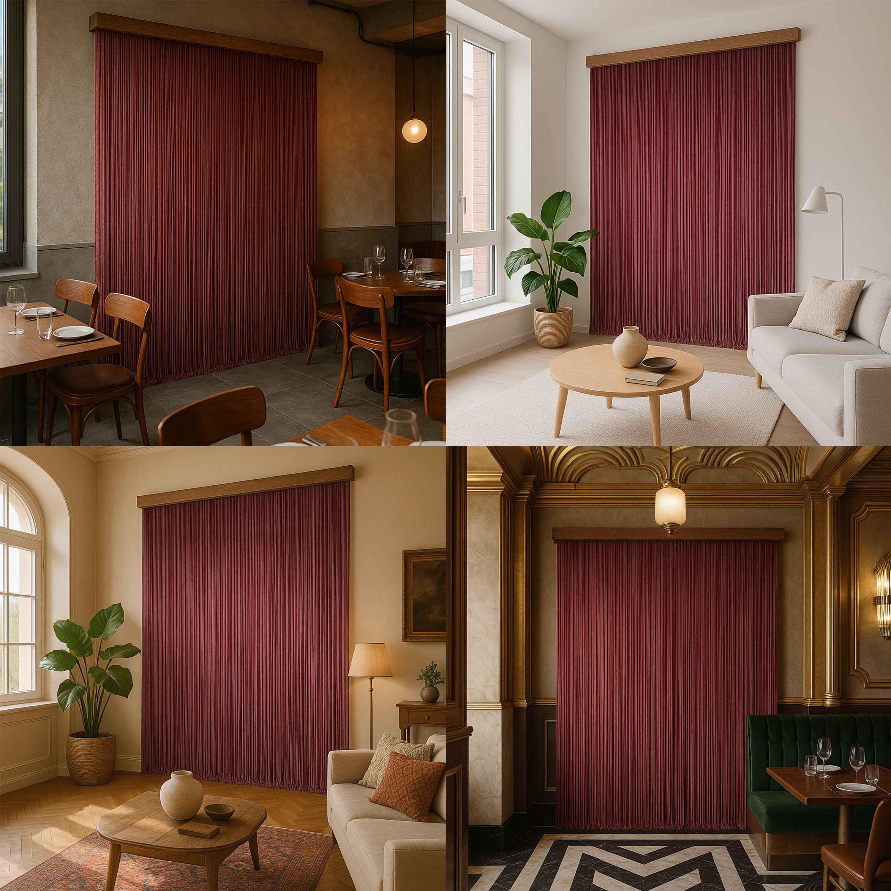 Red Rope Panels Wine-red Cotton Rope Wall Panels: Acoustic Fiber Art Decor - Etsy