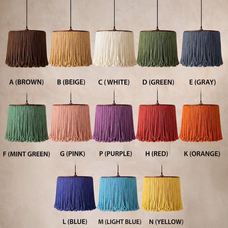 Large Pendant Light, Fringe Chandelier, Boho Ceiling Lamp for Cafe ...