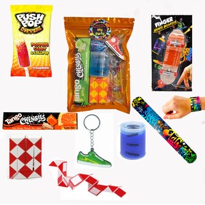 Older Boys Pre Filled Birthday Skateboarding Party Goody Bags, Party Favours With Toys And Sweets.