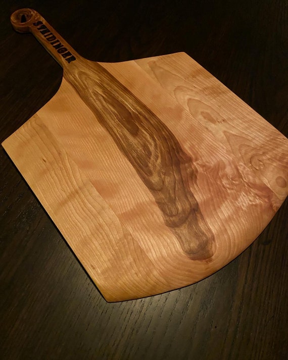 Wooden Pizza Peel with Custom Wood Burning Etsy