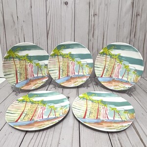 Blakely Made Anthropologie Melamin Salatteller Miami Beach Coastal 5er-Set Bild 2