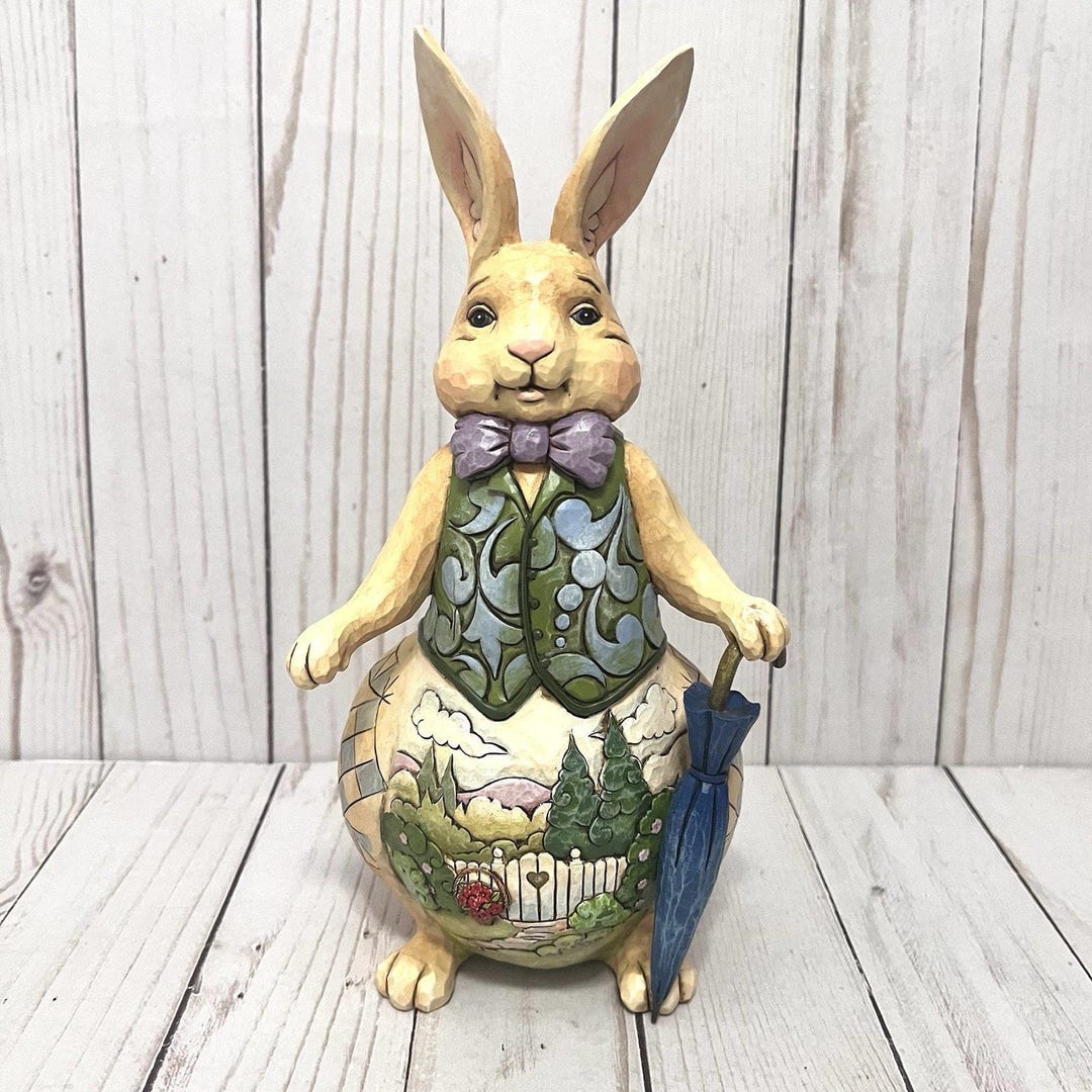 Jim Shore Heartwood Creek Welcome Spring Rabbit Bunny Figurine 2009 ...