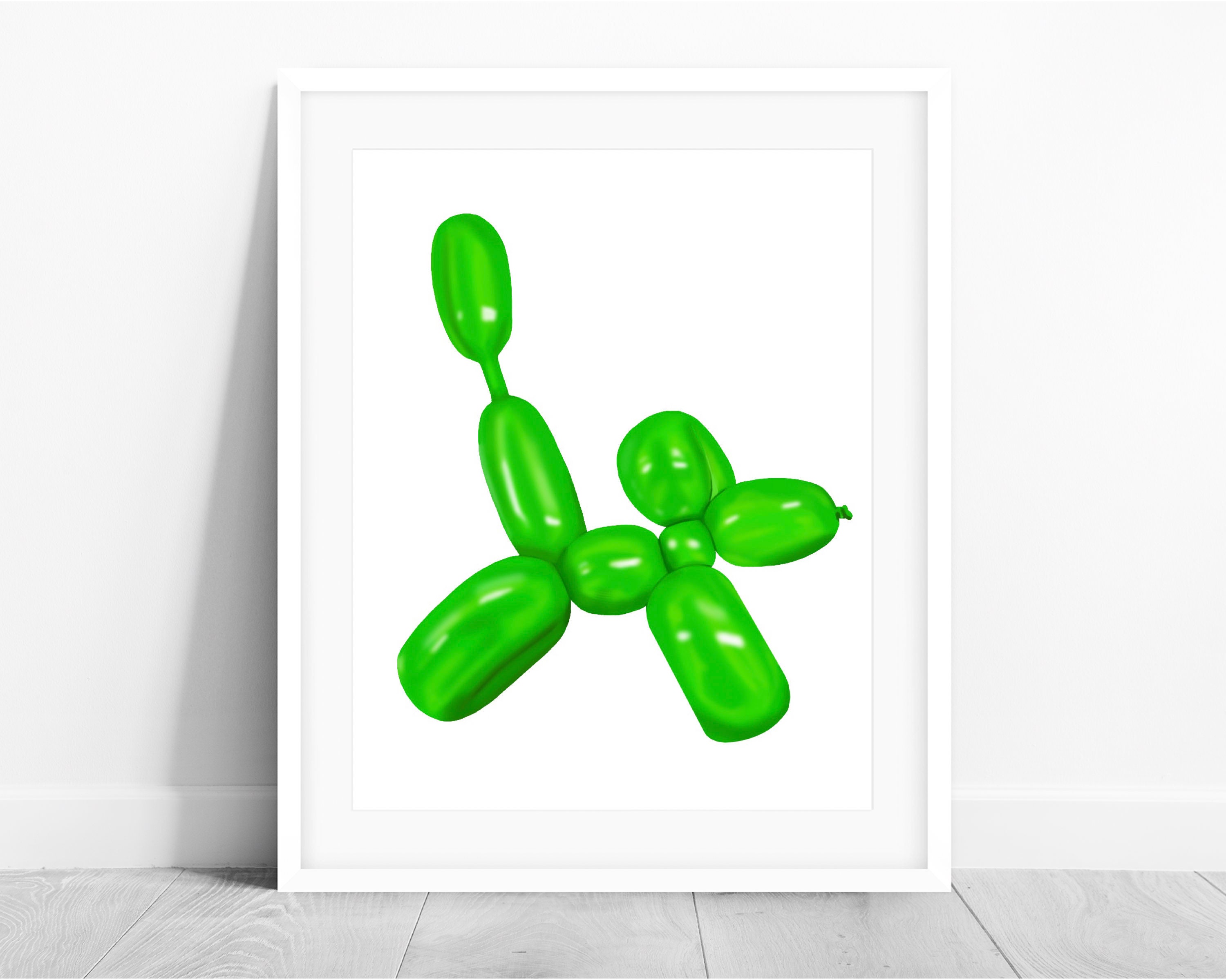Grüner Luftballon Tier Wand Kunstdruck Hund Luftballon Tiere Etsy