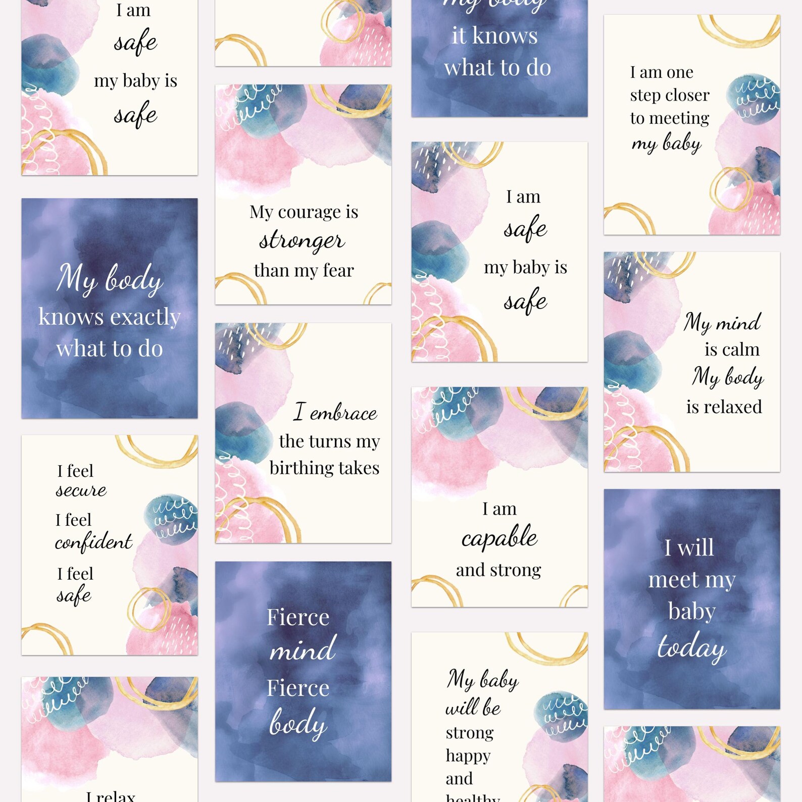 PRINTABLE Birth Affirmation Cards Pregnancy Gift Natural - Etsy