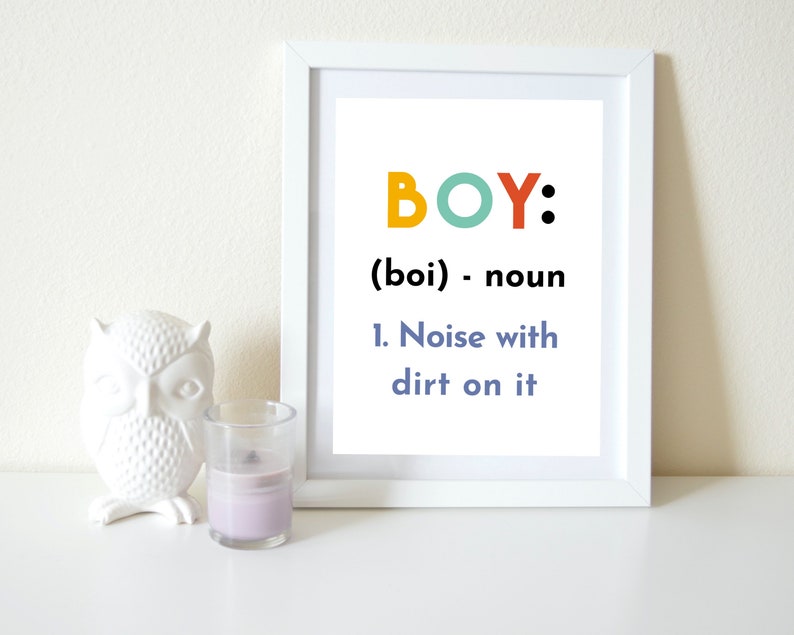 Boy Definition Print Funny Boys PRINTABLE Wall Art Colorful Etsy
