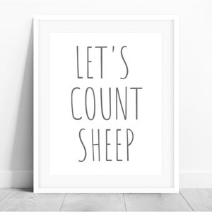 Nursery Counting Sheep PRINTABLE Wall Art Set of 3 Prints, Lets Count ...