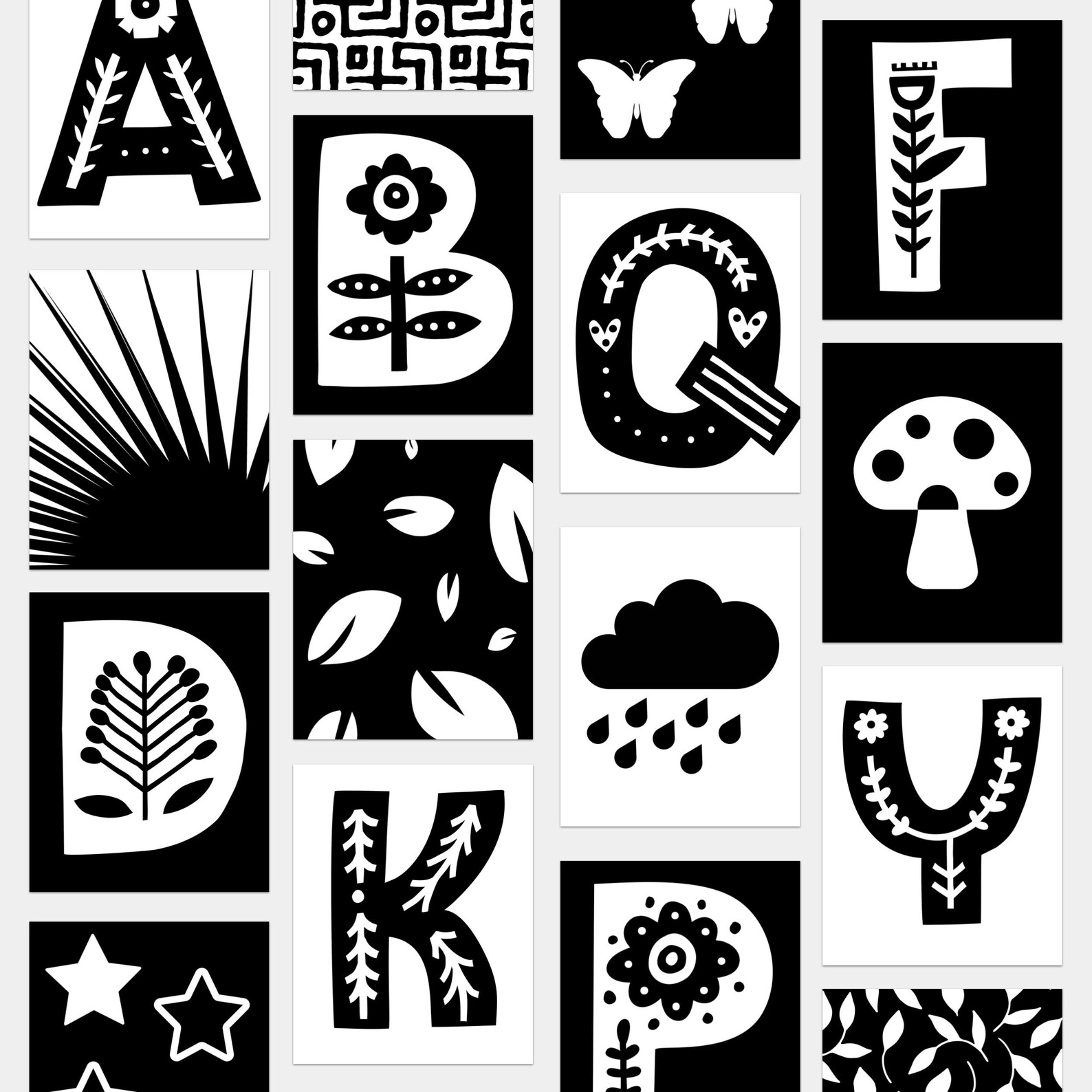 PRINTABLE Baby Sensory Cards Monochrome Black &amp; White High | Etsy