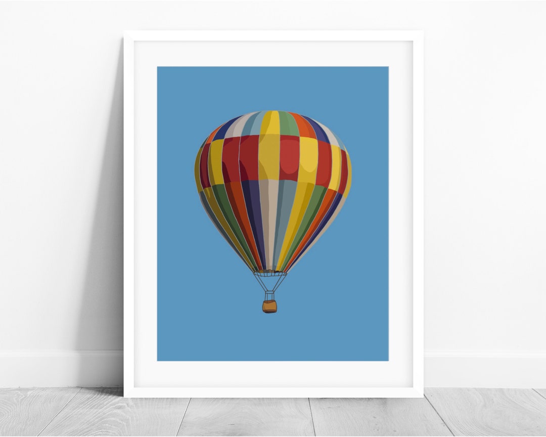Hot Air Balloon Wall Art Print, Hot Air Balloon PRINTABLE Nursery Decor ...