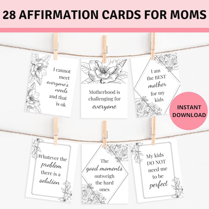 Motherhood Affirmation Cards PRINTABLE Positi Mom 35% OFF Max 70% OFF Affirmations
