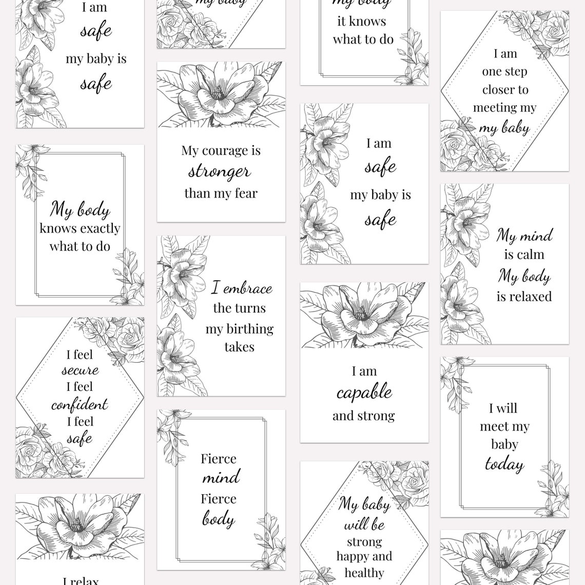 Birth Affirmation Cards PRINTABLE Birth Affirmations - Etsy