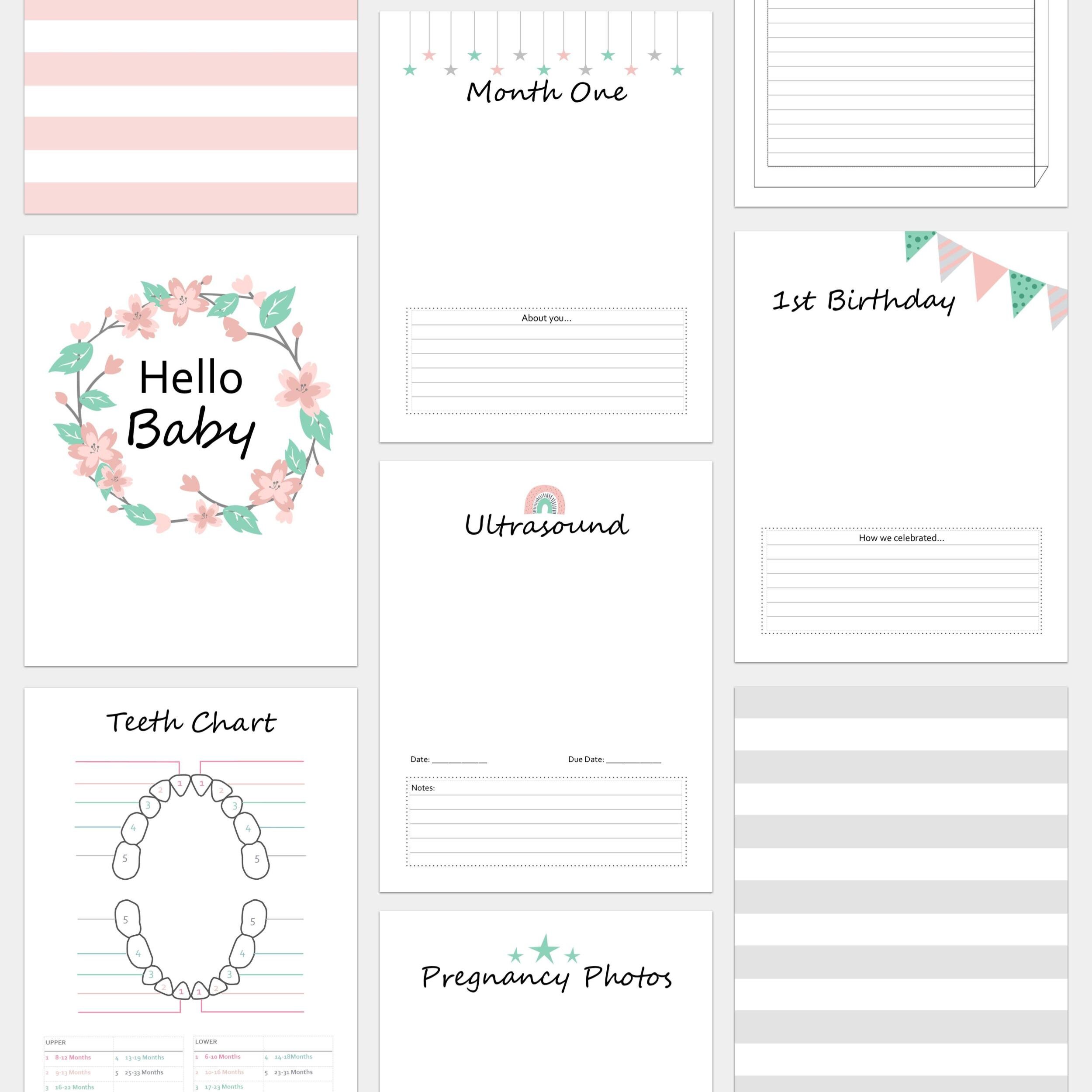 Baby Book PRINTABLE Baby Memory Book Baby Girl Digital Baby | Etsy