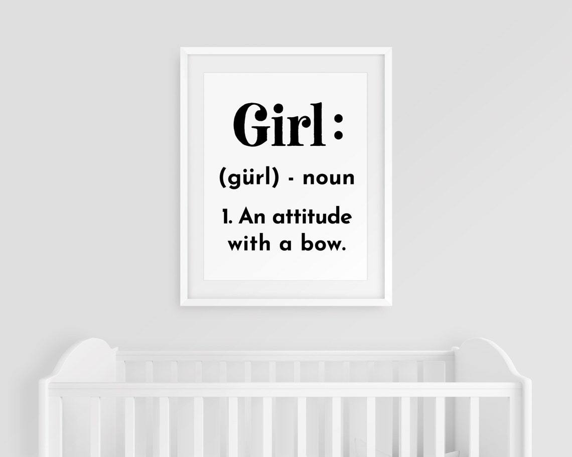 Définition de fille Art imprimable Impression de citation
