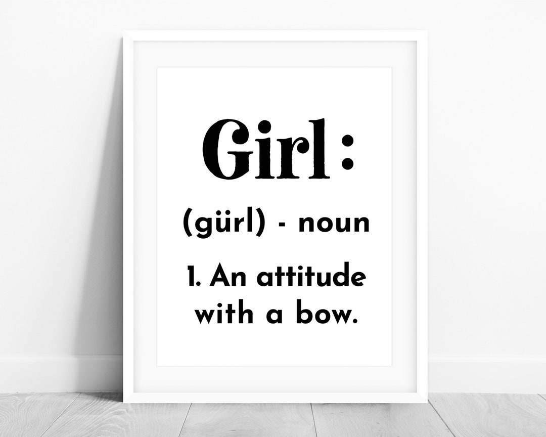 Black Girl Definition Print, Funny Girls PRINTABLE Wall Art, Girls Room
