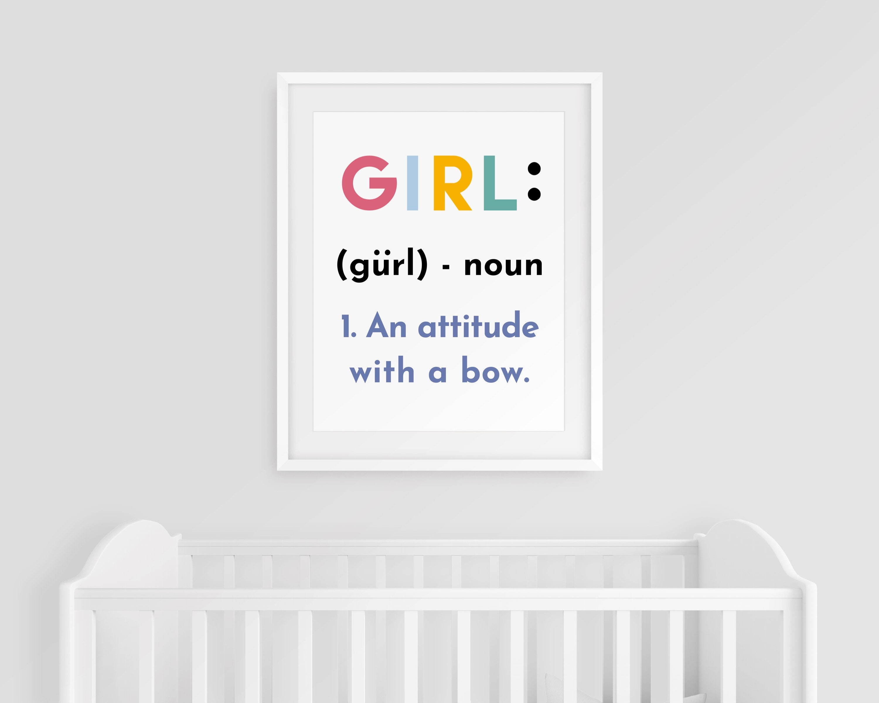Girl Definition Print Funny Girls PRINTABLE Wall Art Girls Etsy UK