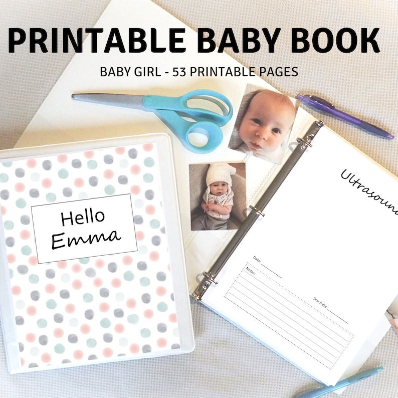 PERSONALIZED Baby Memory Book Pages Baby Girl PRINTABLE Baby Etsy