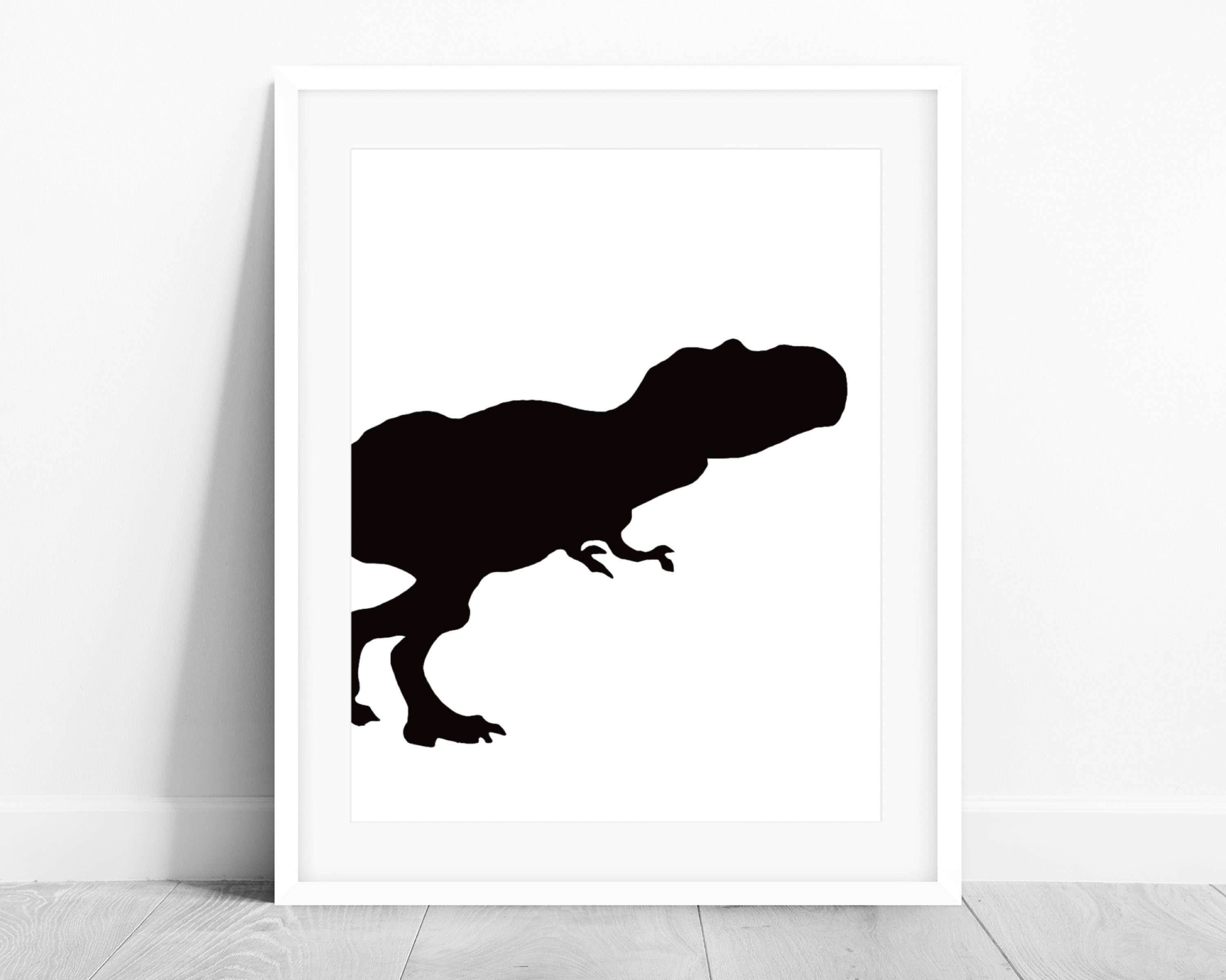 Dinosaur Prints PRINTABLE Wall Art Set of 6 Black and White Etsy