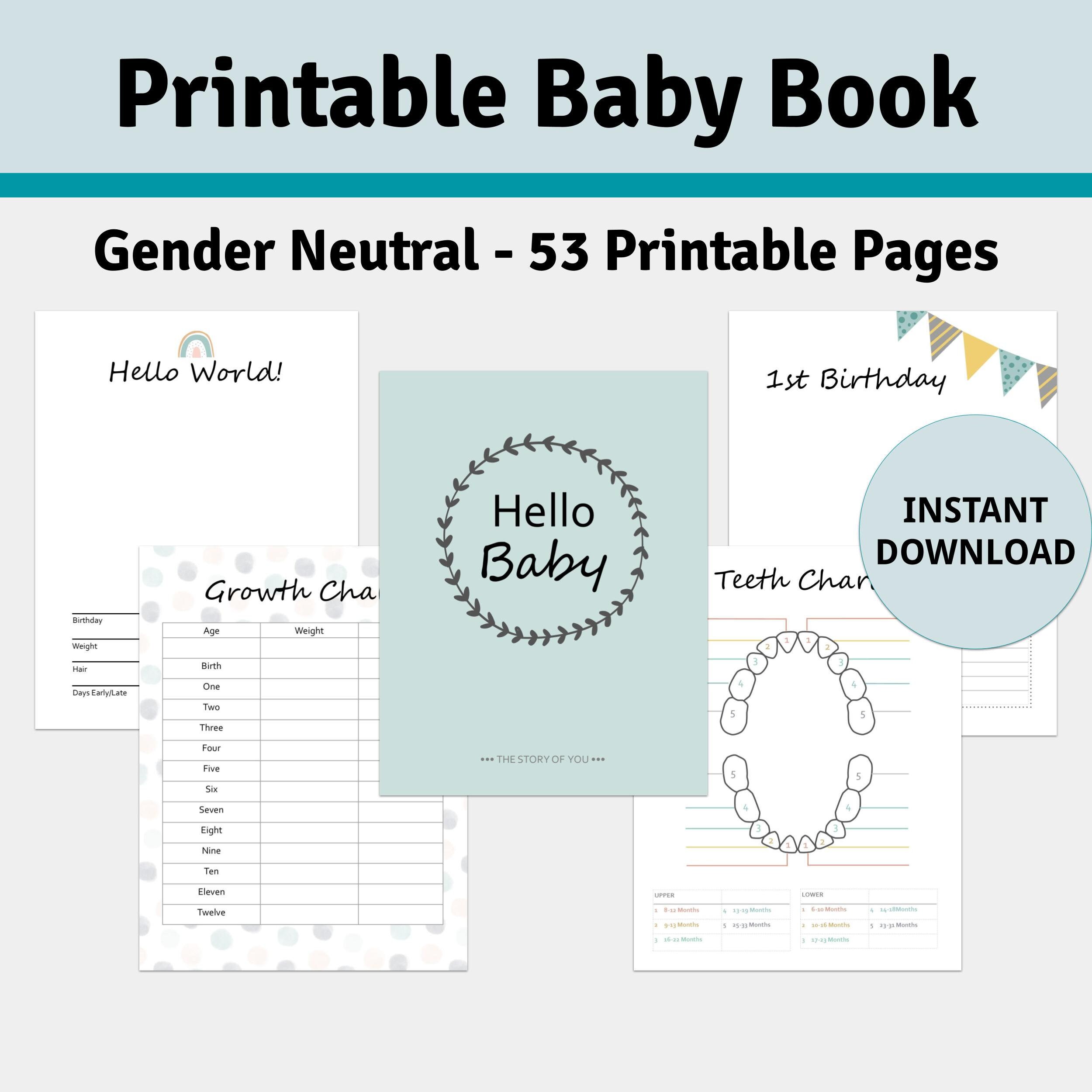 PRINTABLE Baby Book Pages Baby Memory Book Digital Baby - Etsy UK
