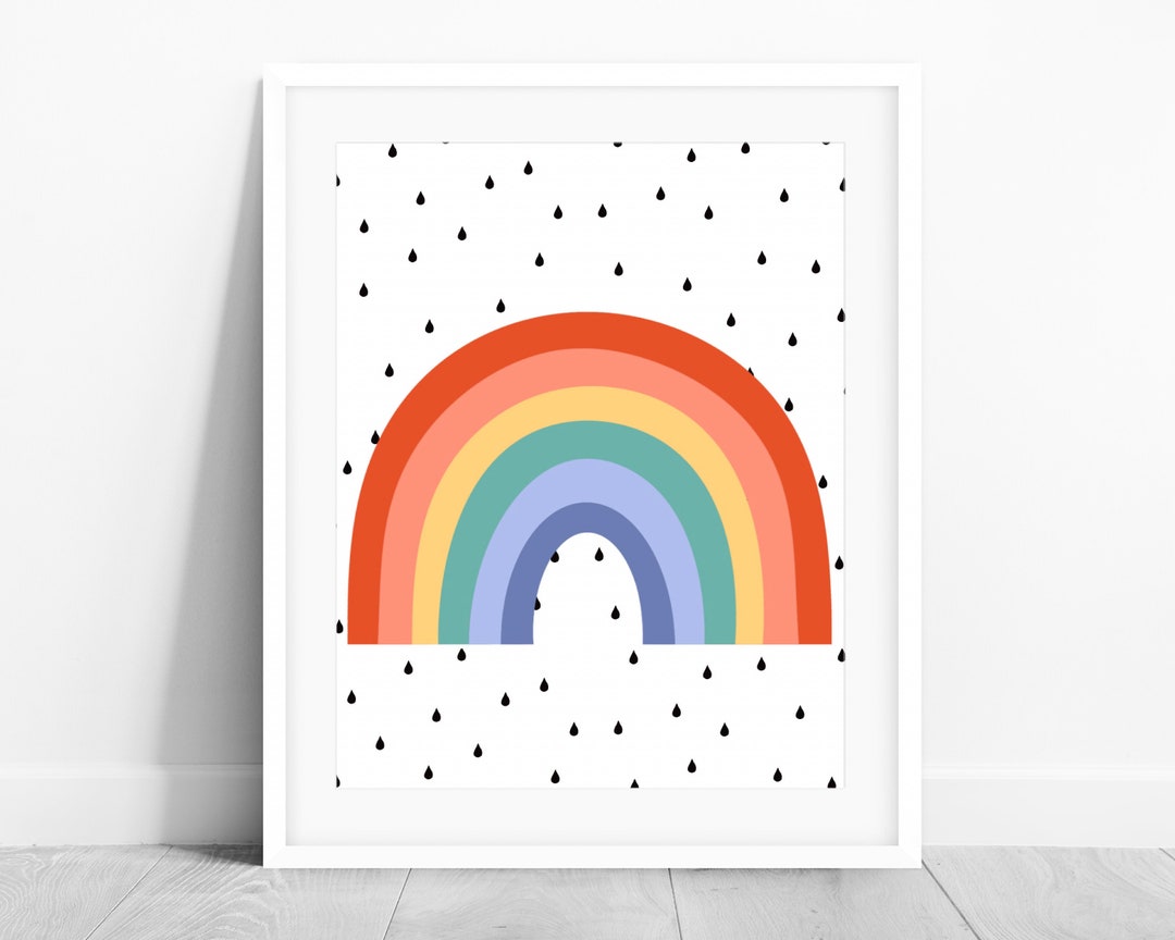 Bright Rainbow PRINTABLE Wall Art, Nursery Rainbow Print, Rainbow Art ...