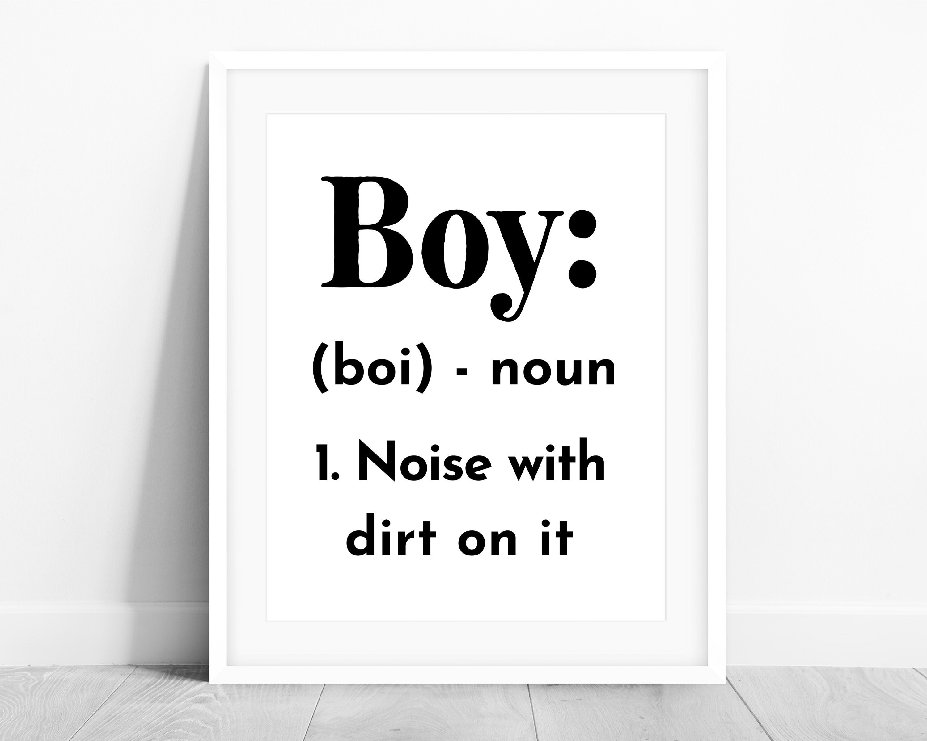 Black Boy Definition Print Funny Boys PRINTABLE Wall Art Etsy
